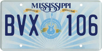 MS license plate BVX106