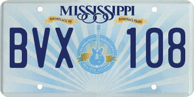MS license plate BVX108