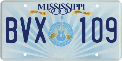 MS license plate BVX109