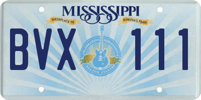MS license plate BVX111