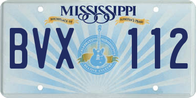 MS license plate BVX112