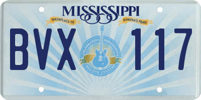MS license plate BVX117