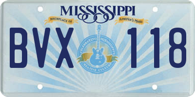 MS license plate BVX118