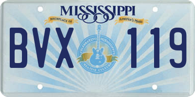 MS license plate BVX119