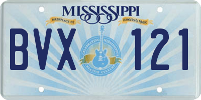 MS license plate BVX121