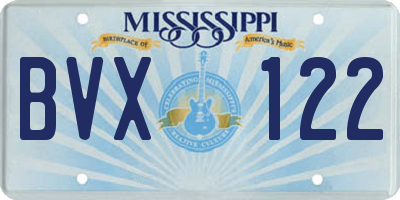 MS license plate BVX122