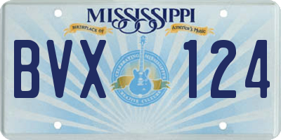 MS license plate BVX124