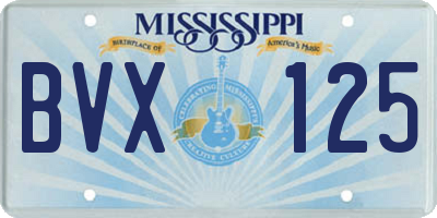 MS license plate BVX125