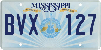MS license plate BVX127