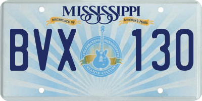 MS license plate BVX130