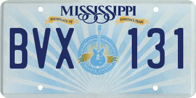 MS license plate BVX131