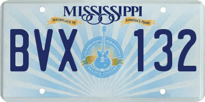 MS license plate BVX132