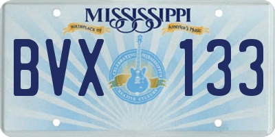 MS license plate BVX133