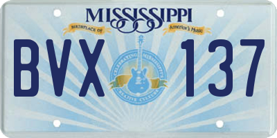 MS license plate BVX137