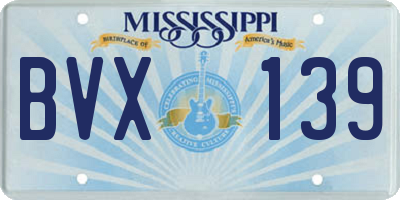 MS license plate BVX139