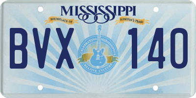 MS license plate BVX140