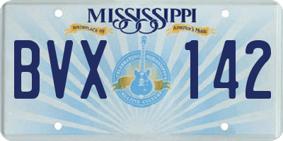 MS license plate BVX142