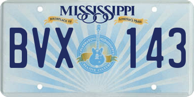 MS license plate BVX143