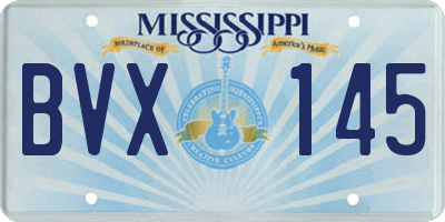 MS license plate BVX145