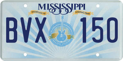MS license plate BVX150