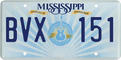 MS license plate BVX151