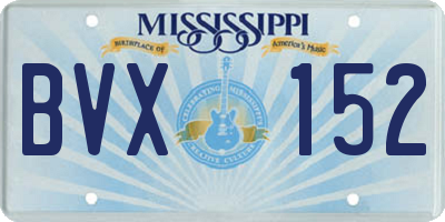 MS license plate BVX152