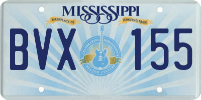 MS license plate BVX155
