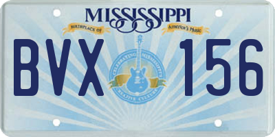 MS license plate BVX156