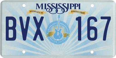 MS license plate BVX167