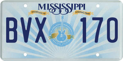 MS license plate BVX170