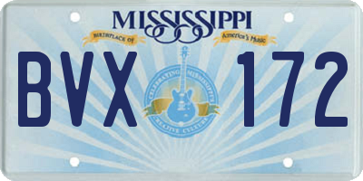 MS license plate BVX172