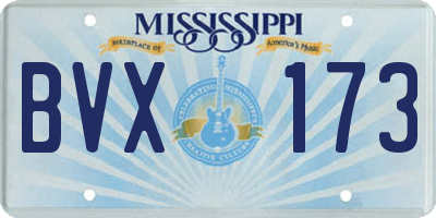 MS license plate BVX173