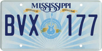 MS license plate BVX177