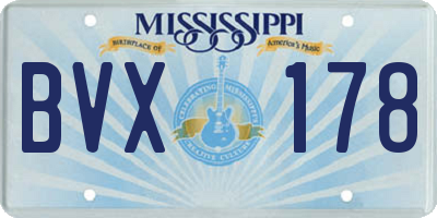 MS license plate BVX178