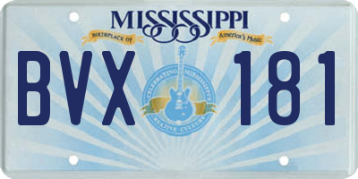 MS license plate BVX181