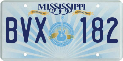 MS license plate BVX182