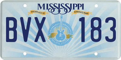 MS license plate BVX183