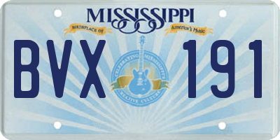 MS license plate BVX191