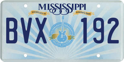 MS license plate BVX192