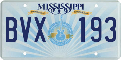 MS license plate BVX193
