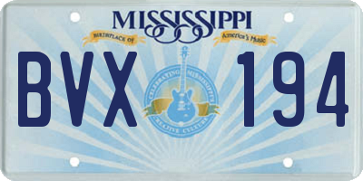 MS license plate BVX194