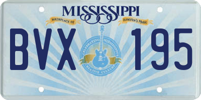 MS license plate BVX195