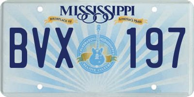 MS license plate BVX197