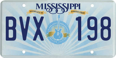 MS license plate BVX198