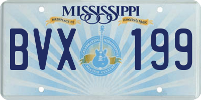 MS license plate BVX199
