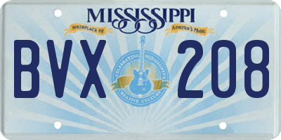 MS license plate BVX208