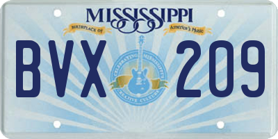 MS license plate BVX209