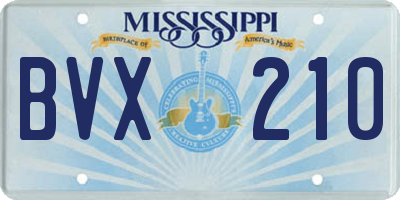 MS license plate BVX210