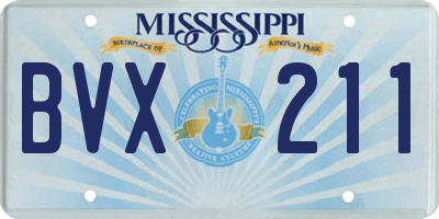 MS license plate BVX211