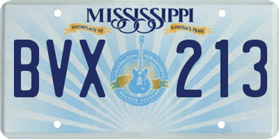 MS license plate BVX213
